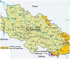 Auszug einer Schlesienkarte um 1922